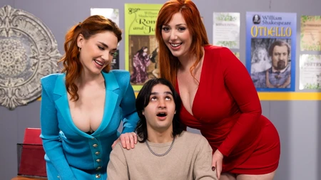 Redhead MILFs Siri Dahl and Lauren Phillips get fucked in the classroom