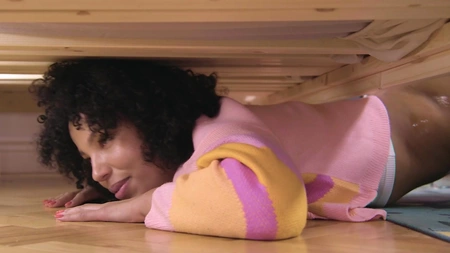 Curly-haired babe Romy Indy gets nicely fucked in the hostel