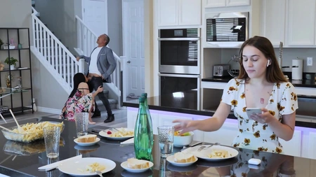 Hot Russian MYLF Crystal Rush gets eaten out and fucked on stairs