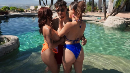 Alexis Fawx and Cherie Deville get pounded by the pool