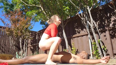 Flexible babe called Trixie gets fucked inside and outside the house