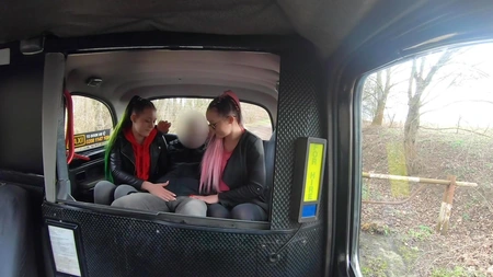 Sandra Zee and Lady Zee get fucked in the backseat of a taxi