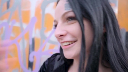 Inked brunette Sydney Love enjoys fucking in public