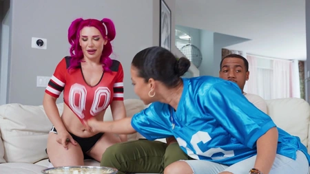 Pink-haired slut Lily Lou gets properly fucked by muscled black dude