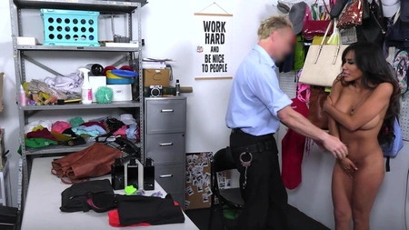 Tanned brunette Jena Larose gets punished for stealing