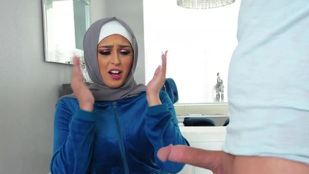 Curvy arab slut Sophia Leone takes a big load of cum and feels much better